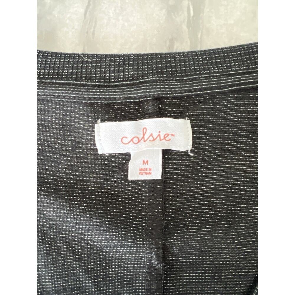 Colsie V-Neck Pajama Romper -Black Sparkle metallic Women's M NWT - Picture 4 of 14